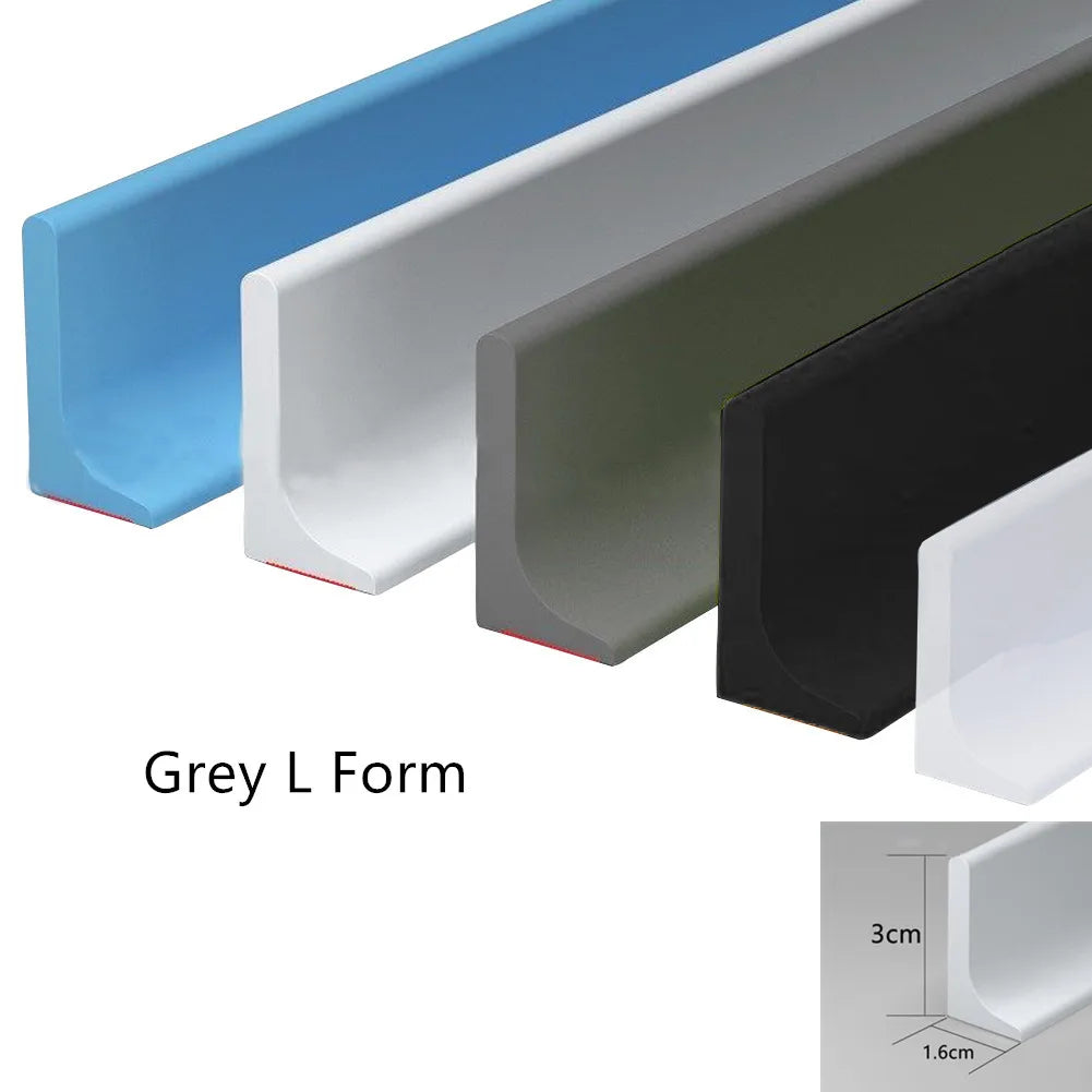Silicone Shower Dam Water Stopper 50–300 cm (19.7–118.1 in) Bathroom Flood Barrier Dry and Wet Separation Strip