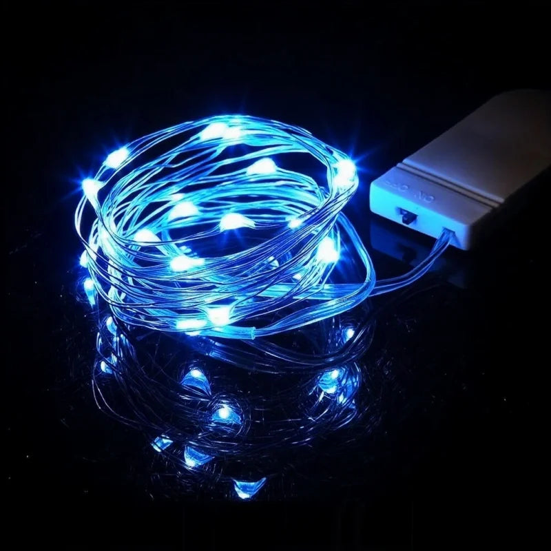 Battery Operated LED Fairy String Lights Waterproof Silver Wire 1–10m (3.3–32.8ft) 10–100 LEDs for Wedding Party Christmas