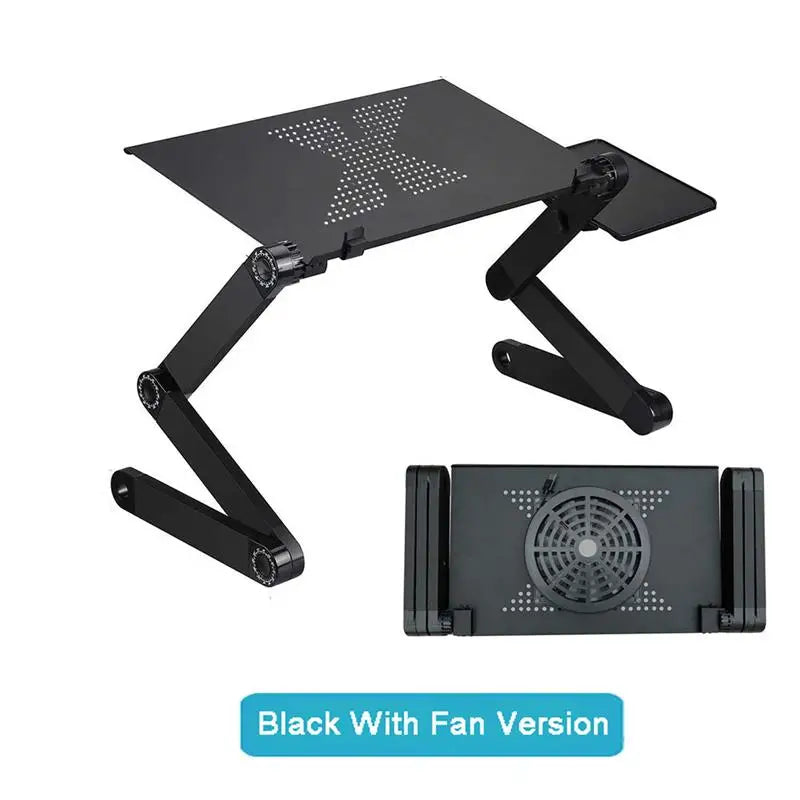 Adjustable Aluminum Laptop Desk with Mouse Pad – Portable Ergonomic Bed & Sofa Lapdesk, Fits 13–17 in (33–43 cm) Laptops
