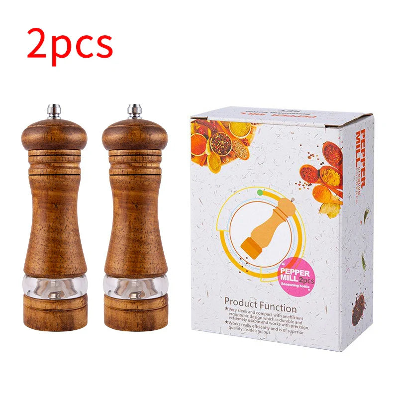 Manual Pepper Mill – Acrylic & Rubber Wood with Ceramic Core | Freshly Ground Pepper Grinder