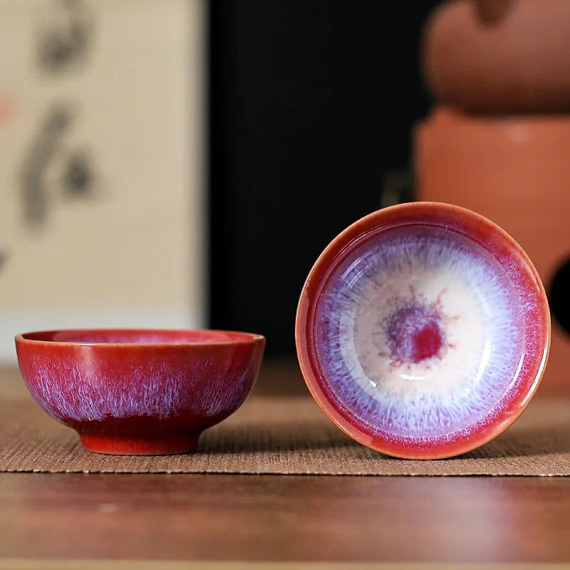 45ml (1.5 fl oz) Mini Jianzhan Kiln-Glazed Ceramic Tea Cup Kung Fu Teacup & Espresso Cup