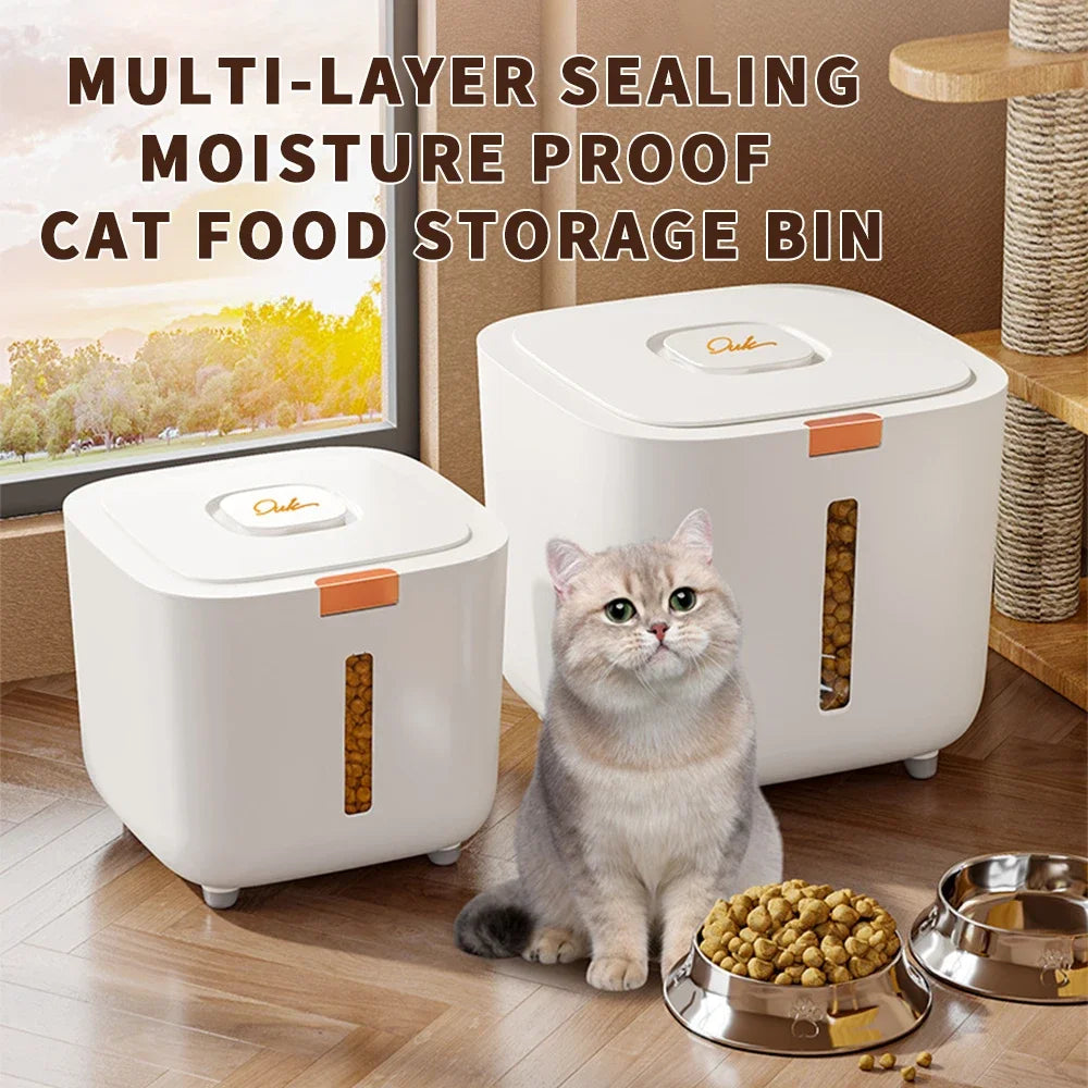 Large Pet Food Storage Barrel - Airtight Moisture-Proof Dog & Cat Food Container