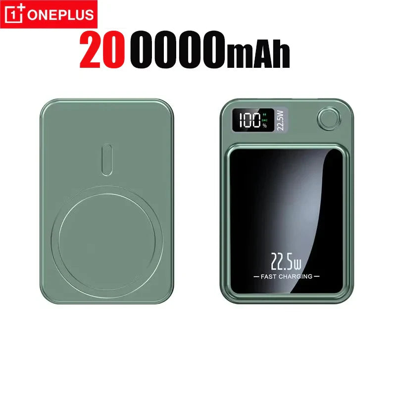 Magnetic Wireless Power Bank 200000mAh 22.5W Fast Charging Portable Charger with Digital Display for iOS & Android
