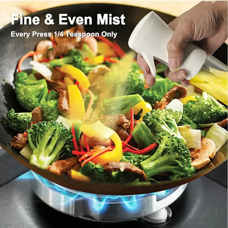 Oil Spray Bottle & Oil Brush — Nebulizing Kitchen Mister, 200/300/500 ml (6.8/10.1/16.9 fl oz) for Cooking, BBQ & Baking