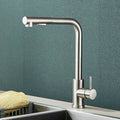 Matte Black Pull-Out Kitchen Faucet Flexible Spout 2 Modes Stream & Spray 304 Stainless Steel Deck-Mount Hot Cold Mixer