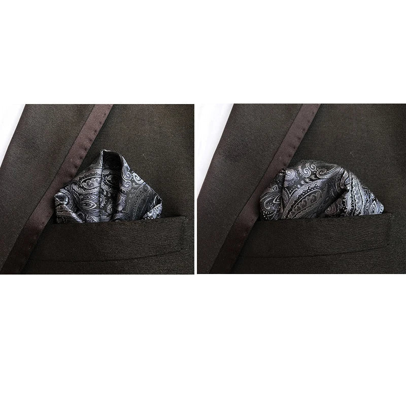 41 Colors 25 x 25 cm (9.8 x 9.8 in) Men's Pocket Square Handkerchief - Paisley, Dot & Stripe Wedding Hanky
