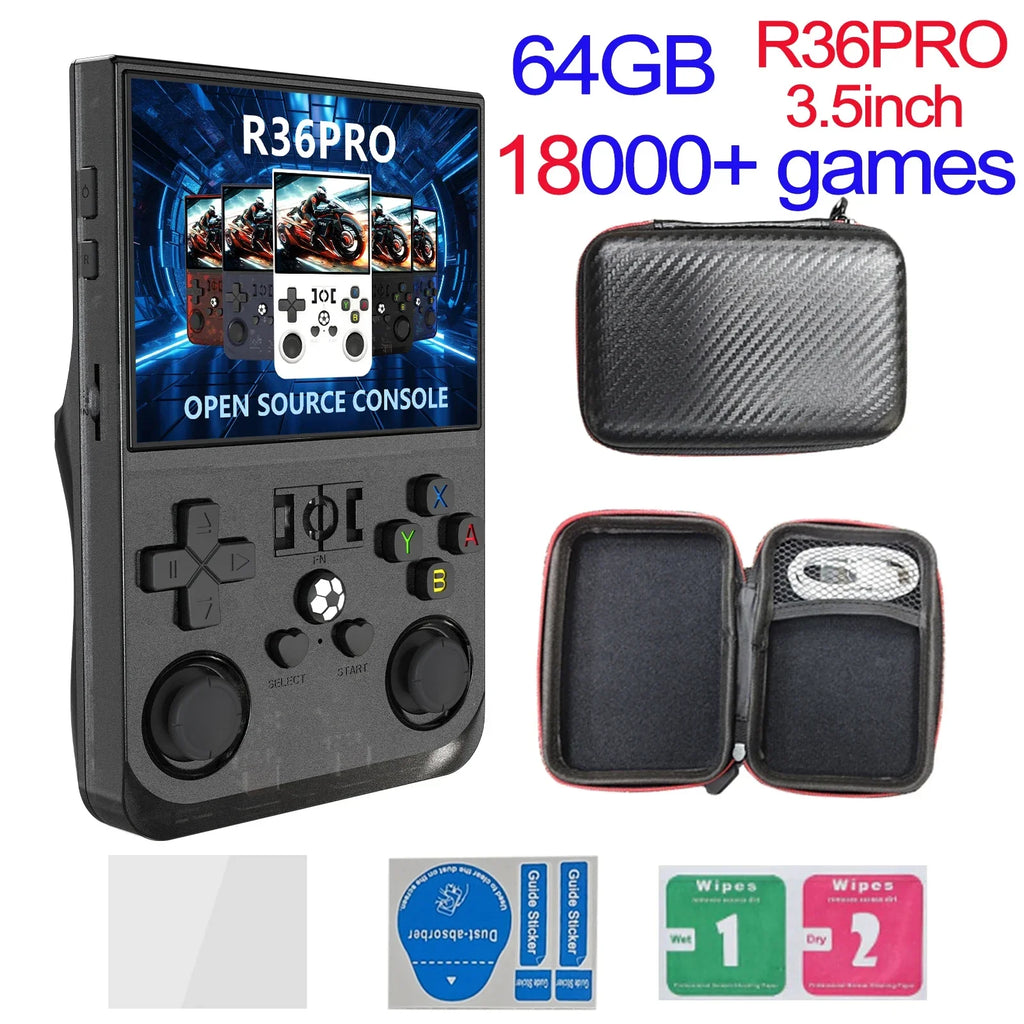 Handheld Retro Game Console 4.0-inch (10.2 cm) IPS 720x720, 64GB/128GB, 22,000 Preloaded Games, Linux, USB-C Charging