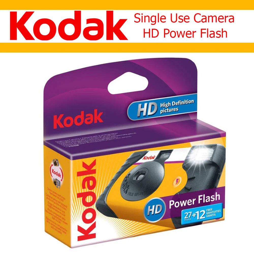 Single-Use Disposable Film Camera — 27/39 Exposures, ISO 800, Built-In Manual Flash