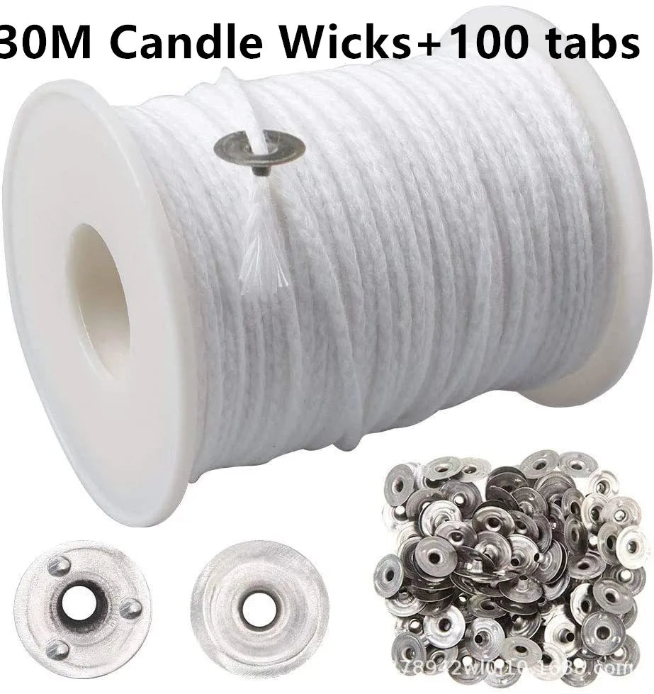 200ft (61m) 24-Ply Braided Cotton Candle Wick Roll – DIY Candle Wicks for Soy, Paraffin & Beeswax