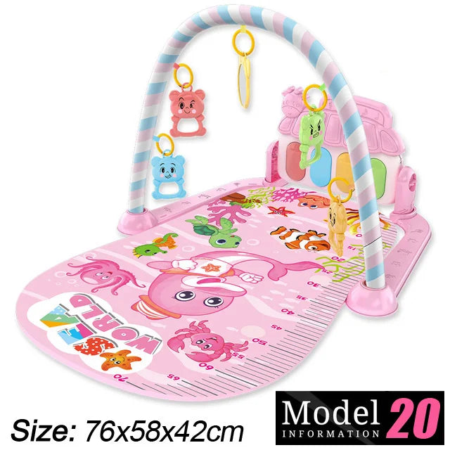 Baby Activity Gym Play Mat with Piano Keyboard 76 x 58 x 42 cm (30 x 23 x 16.5 in) – Musical Infant Play Gym for Newborns 0–36 Months