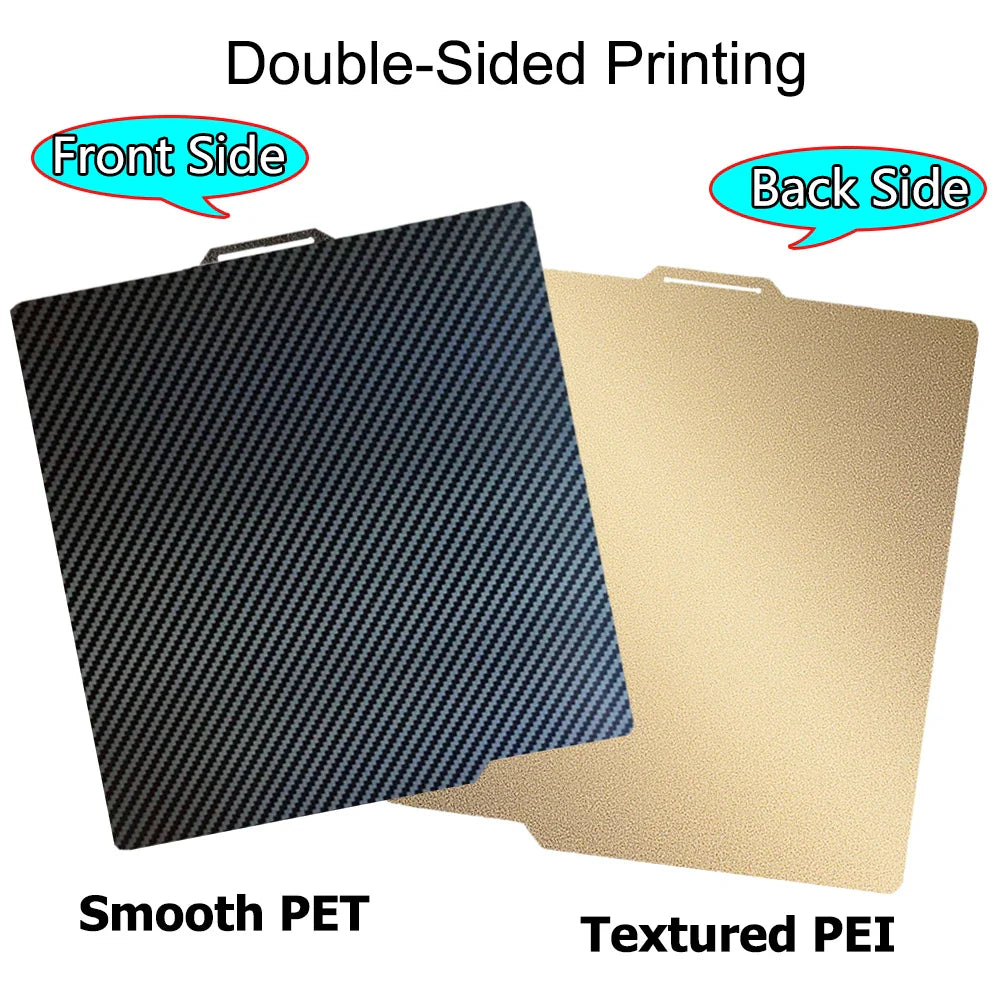 257x257mm (10.12x10.12in) Magnetic Smooth PEI Build Plate — PEO/PET Finishes — Fits X1, X1-Carbon, P1P, P1S, X1E, A1 3D Printers