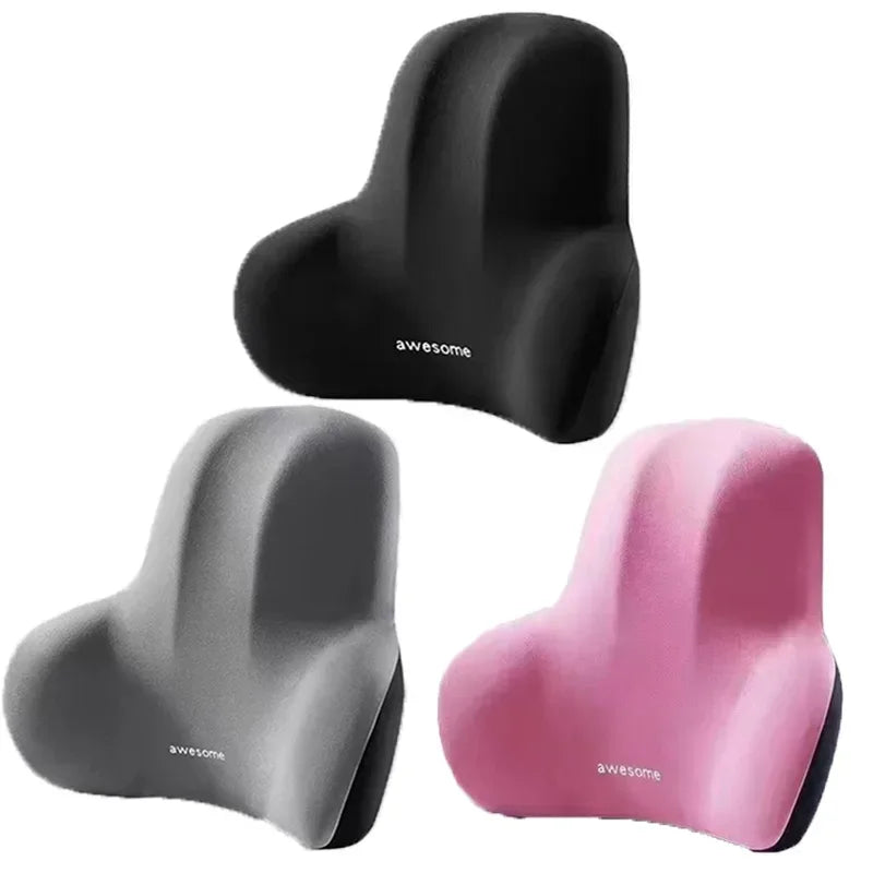 Memory Foam Lumbar Support Pillow for Car, Office & Gaming Chairs, Postpartum Back Pain Relief