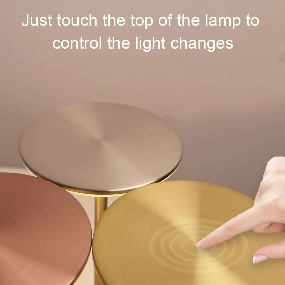LED Touch Table Lamp USB Rechargeable Dimmable Color-Changing Night Light, Portable Desk Lamp for Bedroom Reading Restaurant Bar