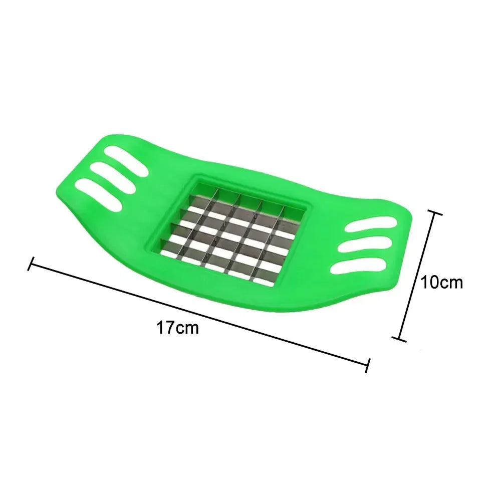 French Fry Cutter Potato Slicer – Vegetable Chopper for Homemade Chips, Metal Blades with ABS Handle (6.7 x 3.9 in / 17 x 10 cm)