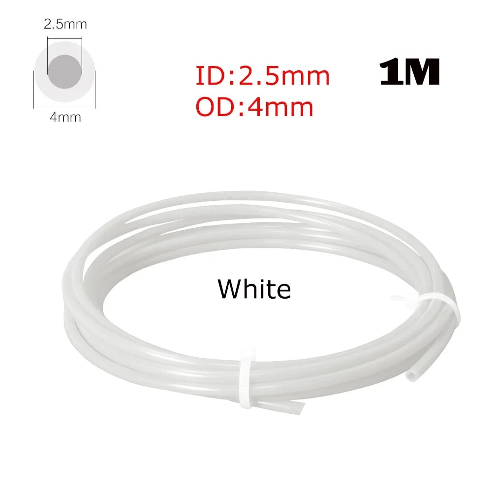 PTFE Tube Pneumatic Connector for 3D Printers — 4mm OD / 2.5mm ID (0.157 in / 0.098 in) for 1.75mm Filament