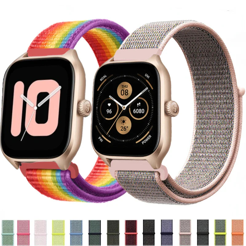 Nylon Loop Band For Amazfit GTS 4/3/3pro/2e/GTS 2 Mini/GTR 4 47mm/GTR 2/Stratos 2 3 Strap For Amazfit Bip 3 Pro Correa