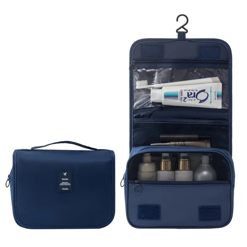 Double-Layer Waterproof Travel Toiletry & Makeup Bag - Hanging Handheld Dopp Kit for Men & Women