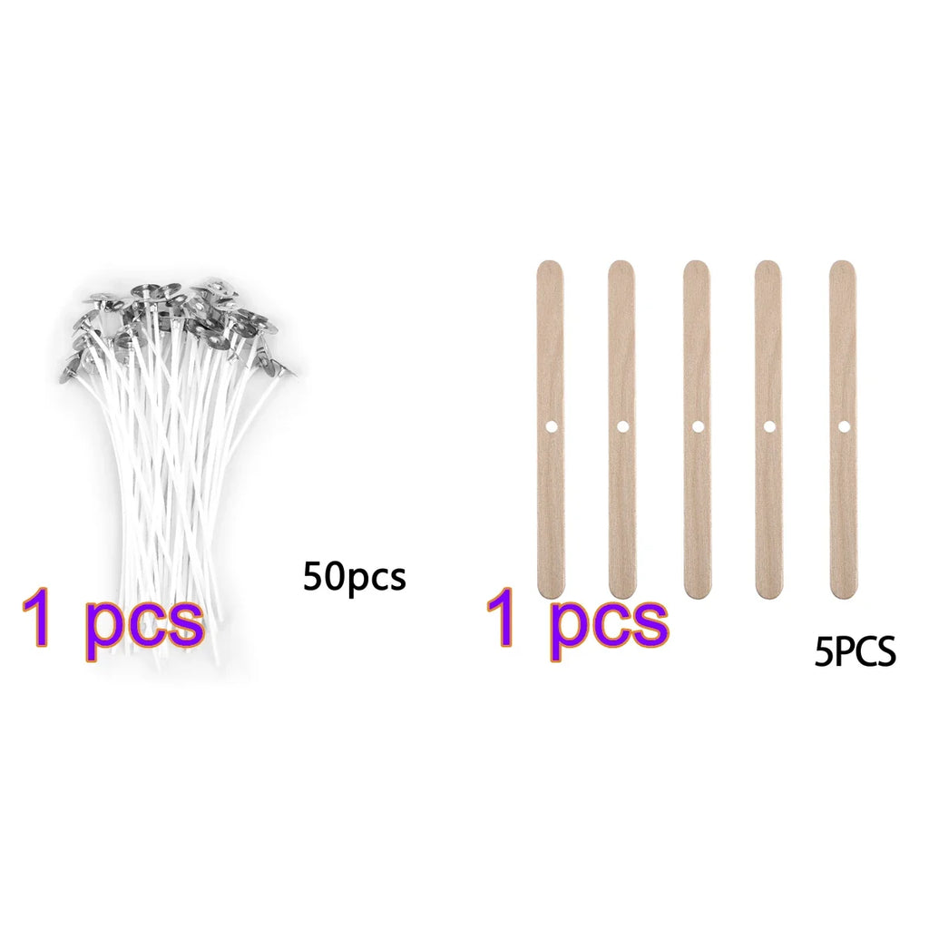 Pre-Waxed Pure Cotton Candle Wicks — 50/100 Pack, Smokeless DIY Candle Wicks, Multiple Lengths 2.6–20 cm (1.0–7.9 in)