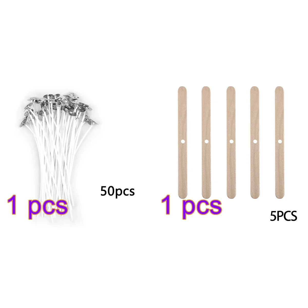 Pre-Waxed Pure Cotton Candle Wicks — 50/100 Pack, Smokeless DIY Candle Wicks, Multiple Lengths 2.6–20 cm (1.0–7.9 in)