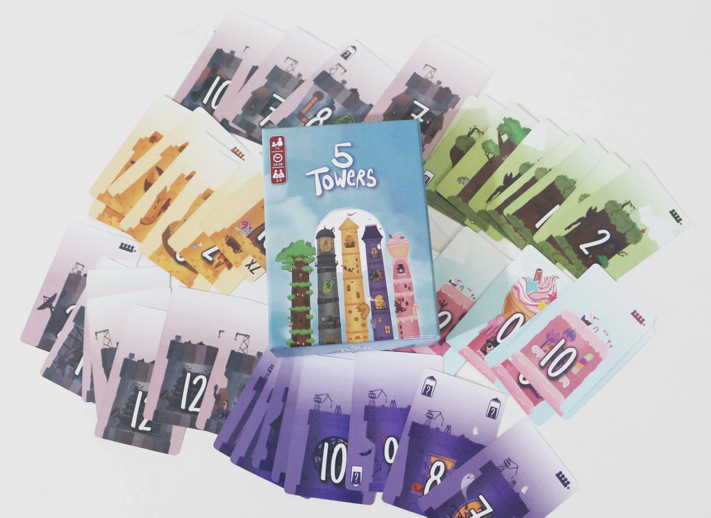 5 Towers Card Game for 2-6 Players, Fast-Paced Party & Strategy Game