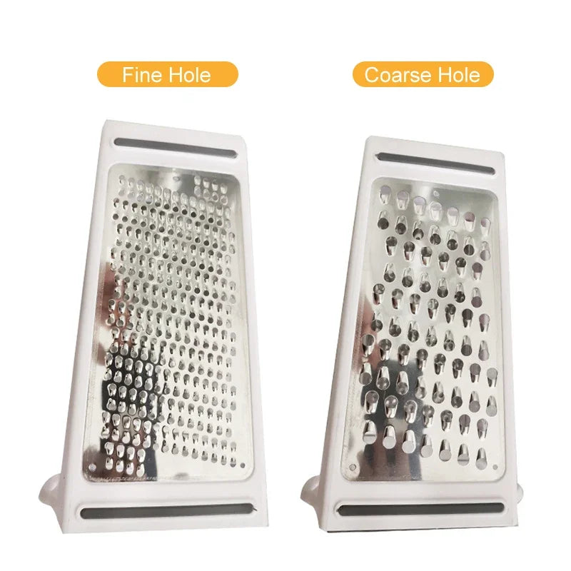 Stainless Steel Double-Sided Vegetable & Cheese Grater with Catch Container