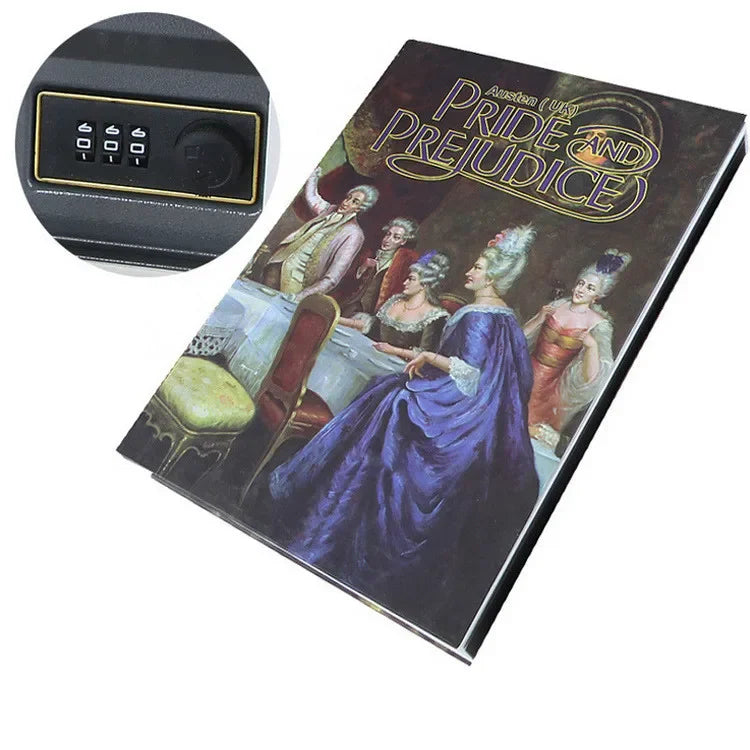 Hidden Book Safe with Key Lock — Metal Book-Shaped Home Safe (8.66 x 5.98 x 1.77 in / 220 x 152 x 45 mm)