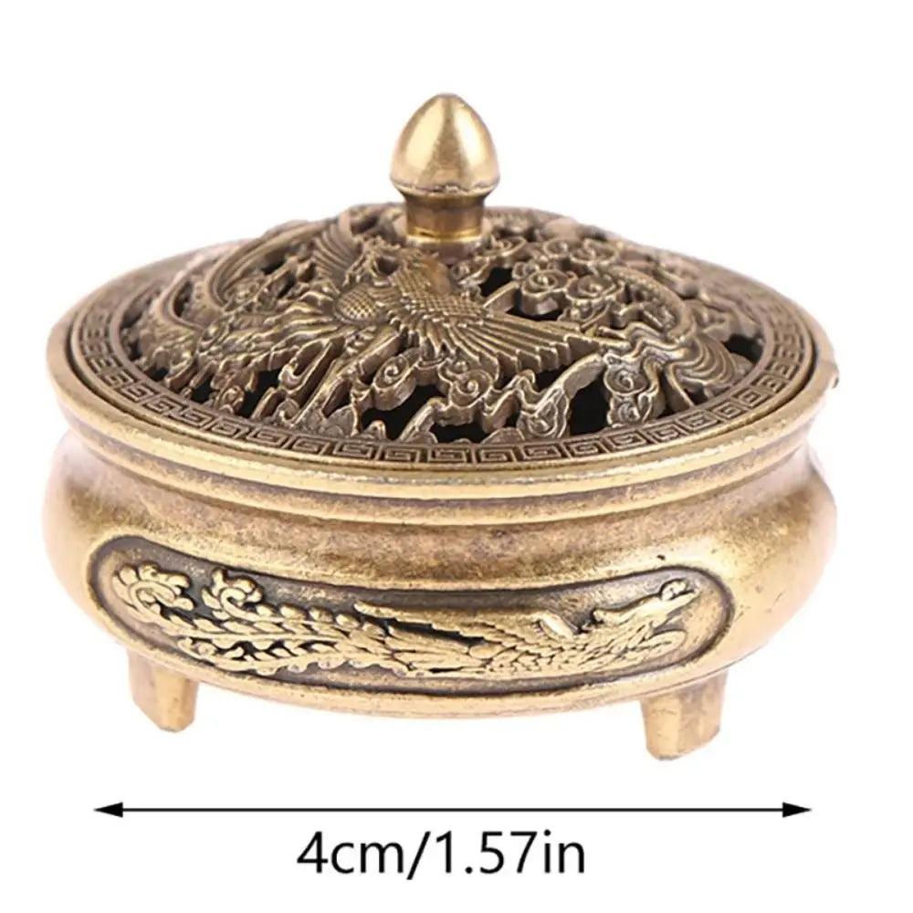 Antique Metal Incense Burner - Aladdin Lamp Style Aroma Diffuser for Home Decor and Air Purification