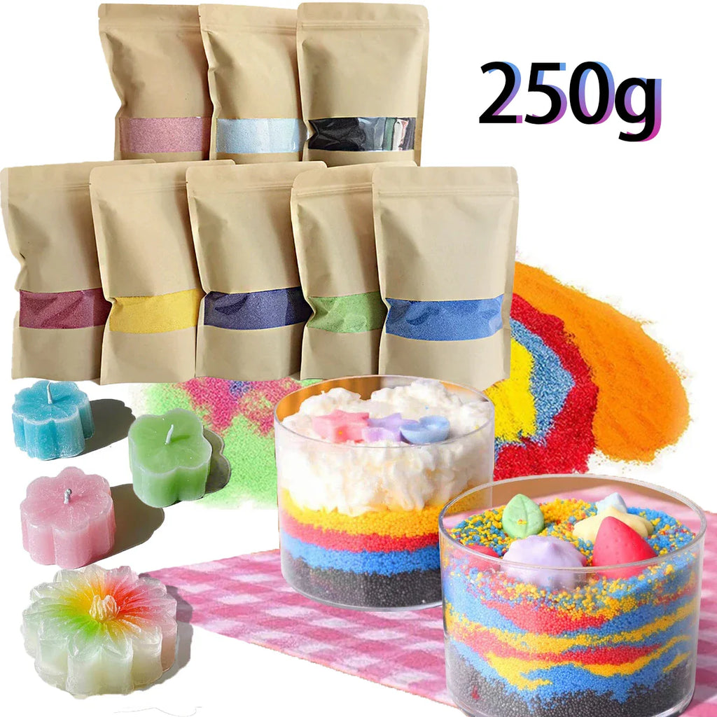 250g (8.8 oz) 11-Color Sand Wax Pearls for DIY Scented Candle Making and Snowflake Sand Painting