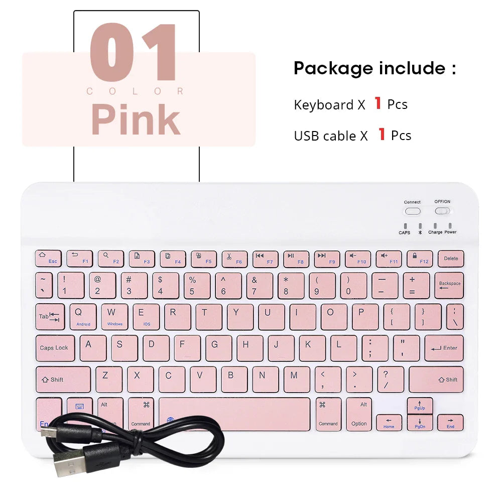 Mini Wireless Bluetooth Keyboard and Mouse — Portable Slim Rechargeable Keyboard for iPad, iPhone, Android Tablets, Samsung, Xiaomi, Mac & Windows