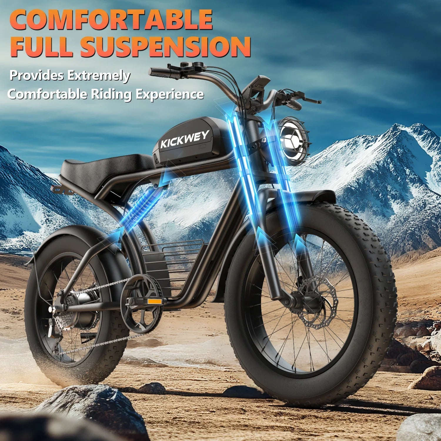 1500W 48V 23Ah Electric Mountain Bike - 20-Inch (50.8 cm) Fat Tire Adult Off-Road E-Bike, Brushless Motor, Long-Range Battery