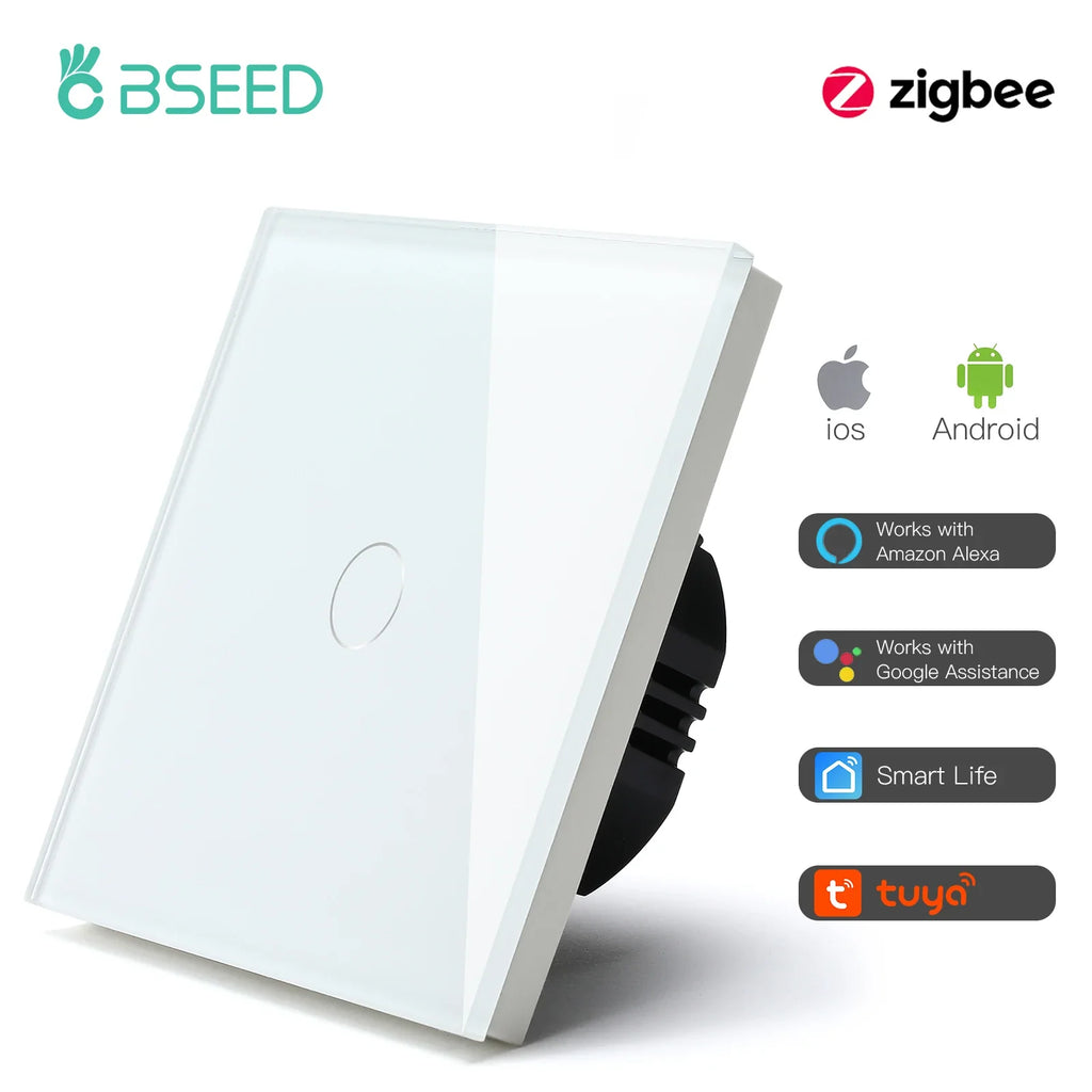Smart Zigbee Touch Light Switch – 1/2/3-Gang 1-Way | Tuya/Smart Life Compatible, Google Home & Alexa