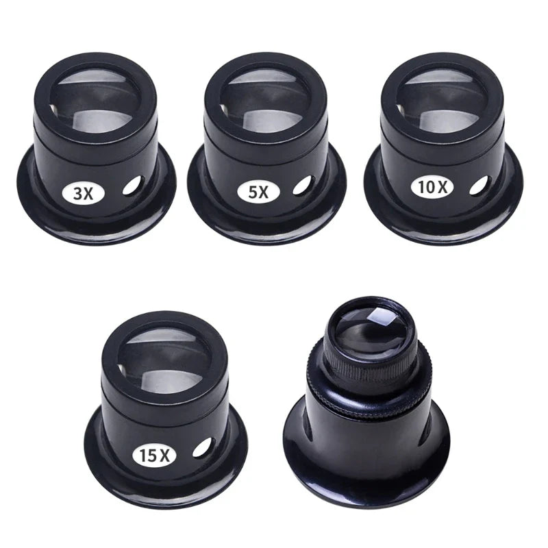 Watchmaker Jeweler Loupe Magnifier - Handheld Optical Glass Loupe 3X 5X 10X 15X 20X