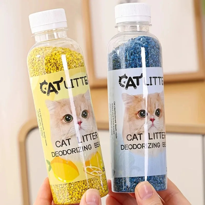 Cat Litter Deodorizer Beads Bottle - Odor Eliminator & Litter Box Freshener