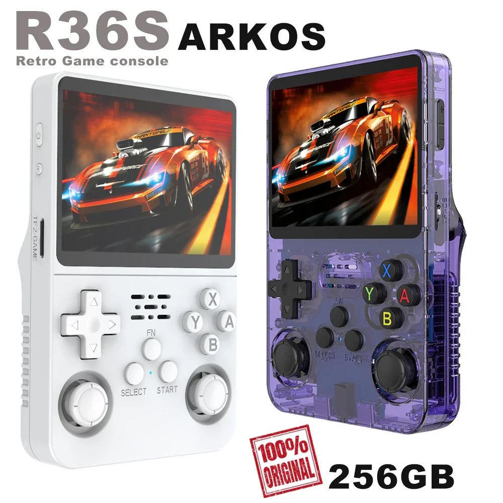 Retro Handheld Game Console 3.5" IPS (8.9 cm) 64GB Portable Linux Player, Preloaded 15,000+ Games, USB-C Charging