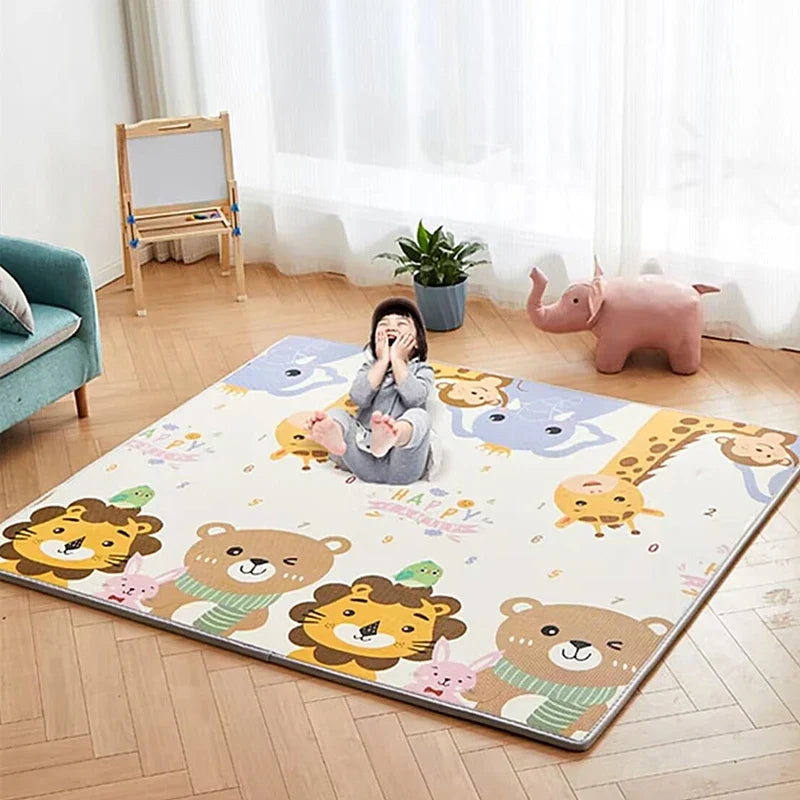 Foldable Thick Foam Play Mat for Kids 200x180 / 180x150 / 180x120 cm (79x71 / 71x59 / 71x47 in) Non-Slip Crawling Safety Rug