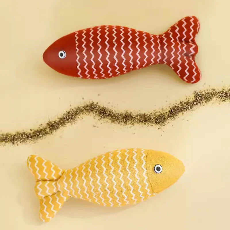 Catnip Fish Toy – Interactive Plush Fish Cat Scratcher & Mint Fidget Toy for Cats & Kittens