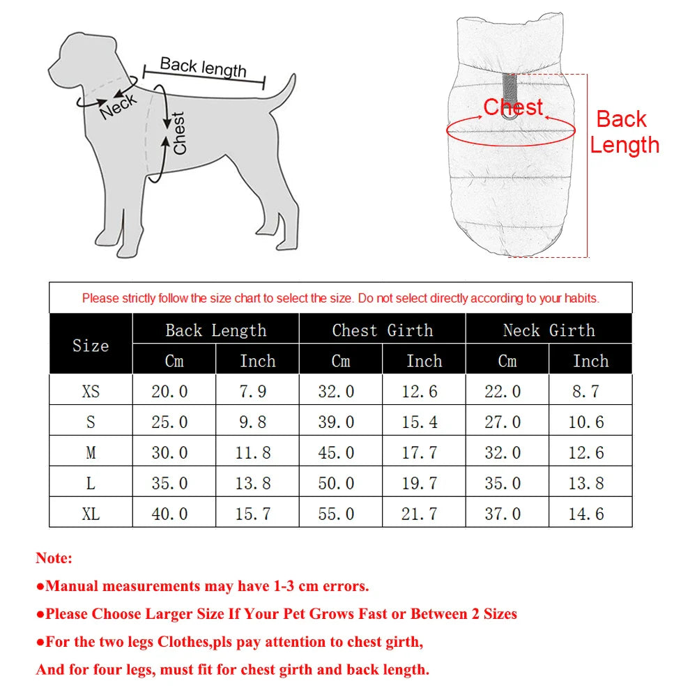 Waterproof Fleece Dog & Cat Winter Coat XS-XL – Thick Windproof Puppy Jacket Vest for Small Breeds (Chihuahua Yorkie Dachshund Beagle)