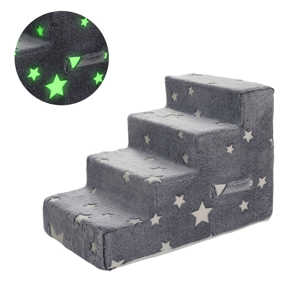 Pet Stairs for Dogs & Cats — 3- or 4-Step Detachable Sponge Ramp, Washable Waterproof Anti-Bite Pet Ladder