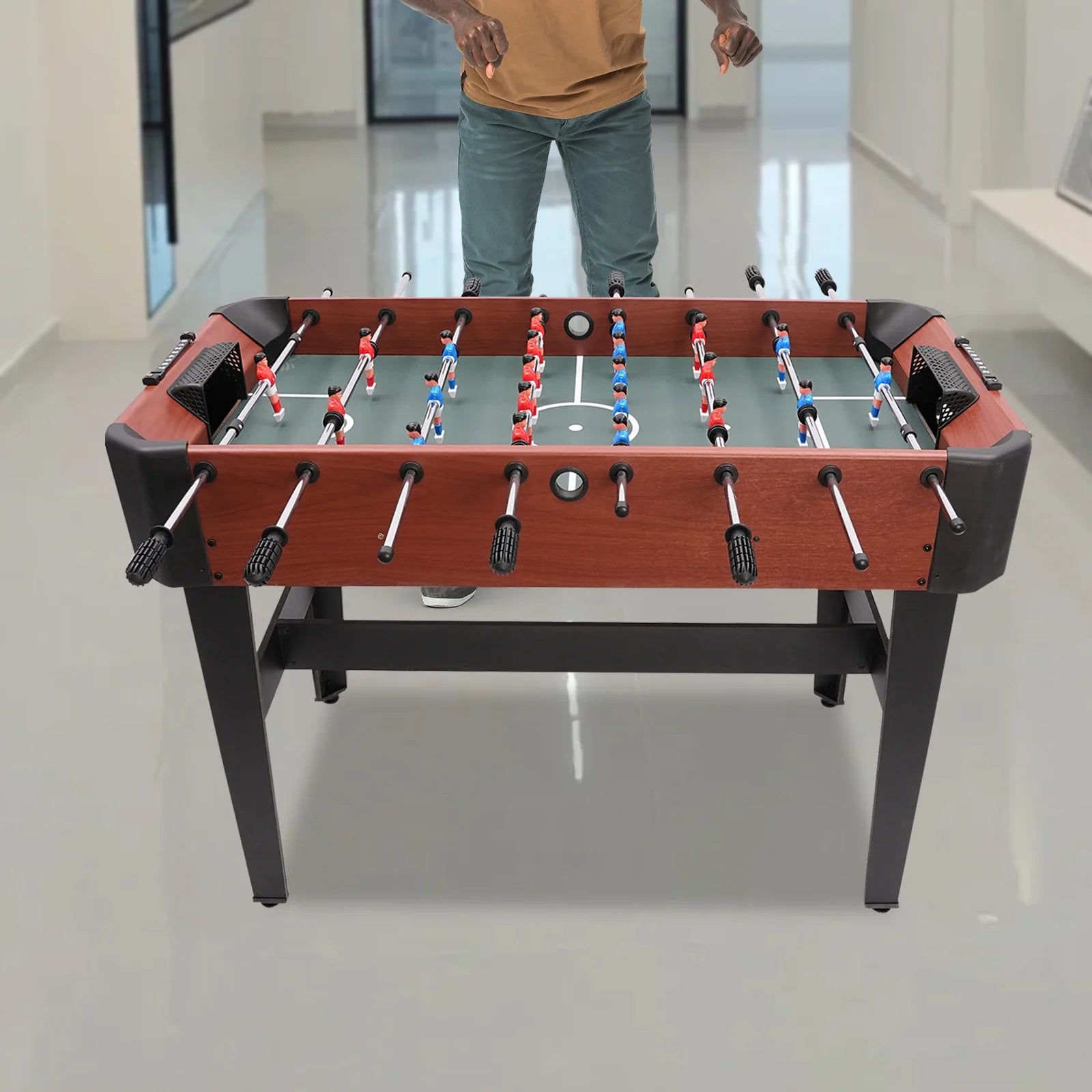 8-Rod Foosball Table 120×61×81 cm (47.2×24×31.8 in) – Steel Rods & Counterbalanced Players for Home Game Room