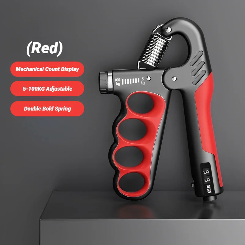 Adjustable 5-100kg Electronic Counting Hand Grip Strengthener for Wrist & Hand Rehab