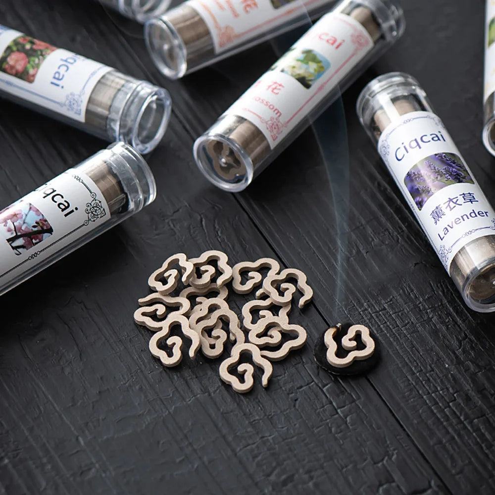 Shaped Mini Incense 42-Pack Tube, Jasmine Lavender Sandalwood Aromatherapy for Yoga & Meditation