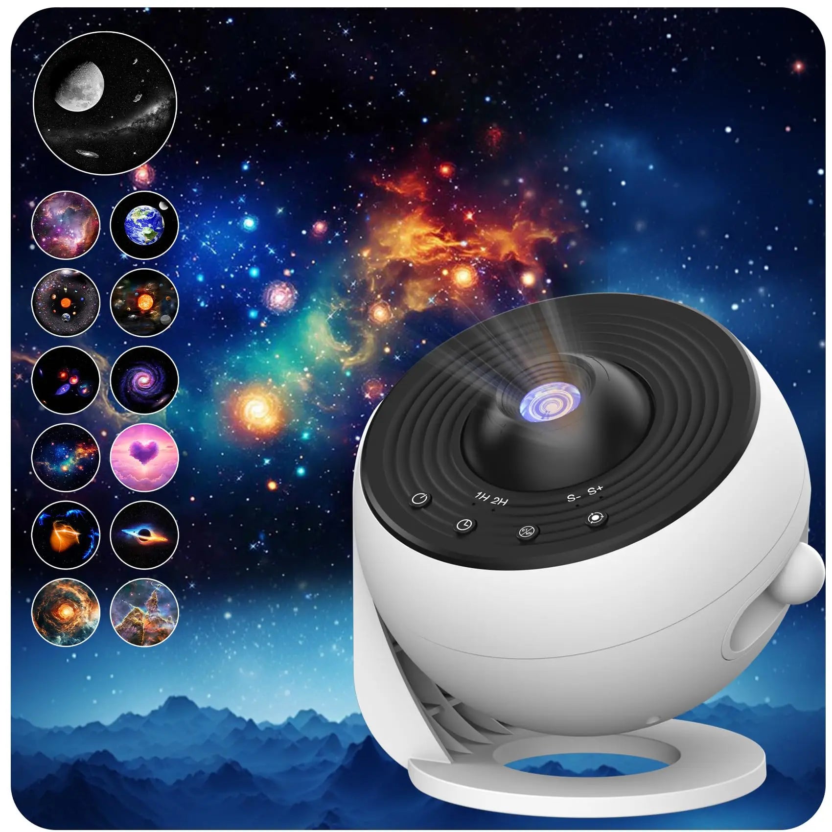 Galaxy Projector 5-in-1 Star Projector Planetarium Night Light for Kids & Adults - 4K HD Lens, Bluetooth Speaker, White Noise, Remote & Timer - Space Ceiling Projector for Home Decor