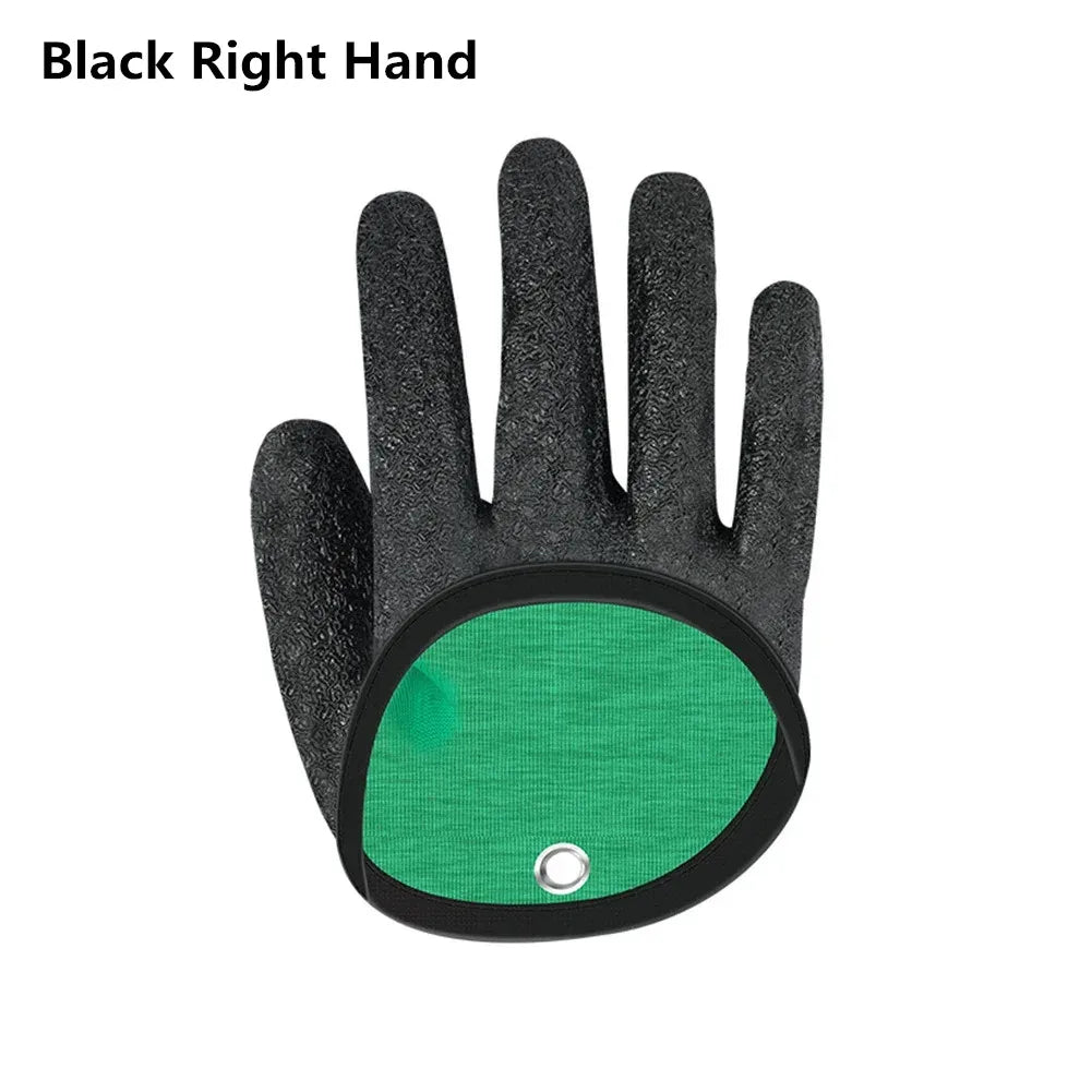 Waterproof Anti-Cut Fishing Gloves - Full-Finger Non-Slip Latex Grip with Waist Hook (Left/Right)