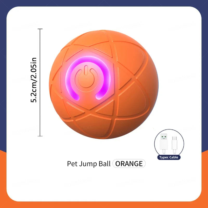 Interactive Rechargeable Pet Ball Toy USB — Automatic Moving Bouncing Ball for Puppies & Kittens, 5.2 cm (2.05 in)