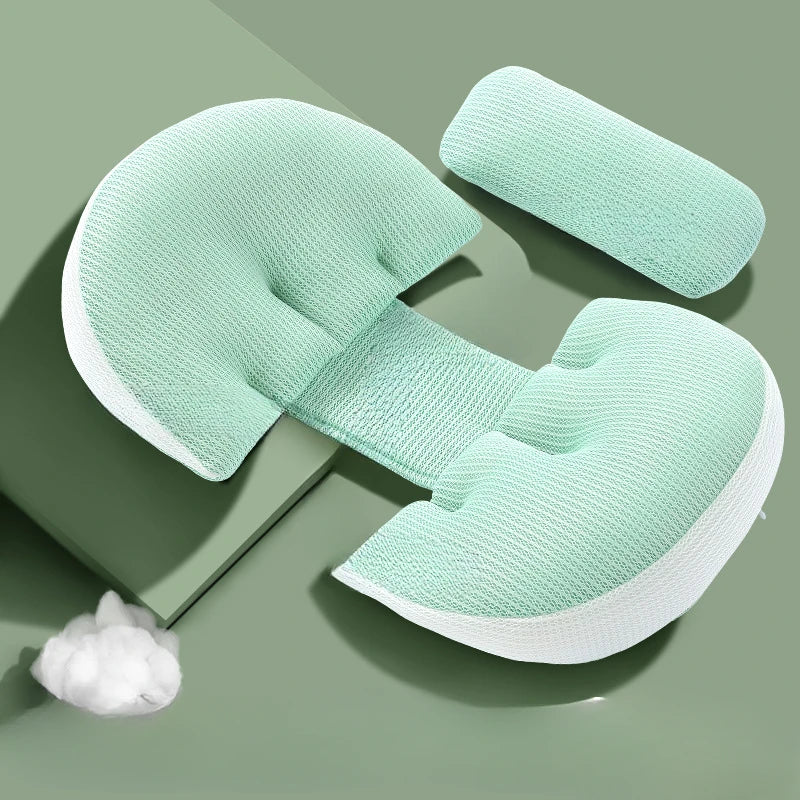 U-Shaped Maternity Pillow for Pregnancy - Side Sleeping Belly & Waist Support