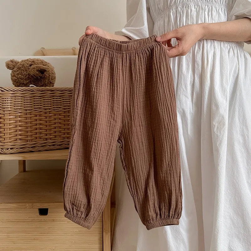 Kids Anti-Mosquito Harem Pants – Breathable Summer Bloomers for Boys & Girls (9M–6Y)