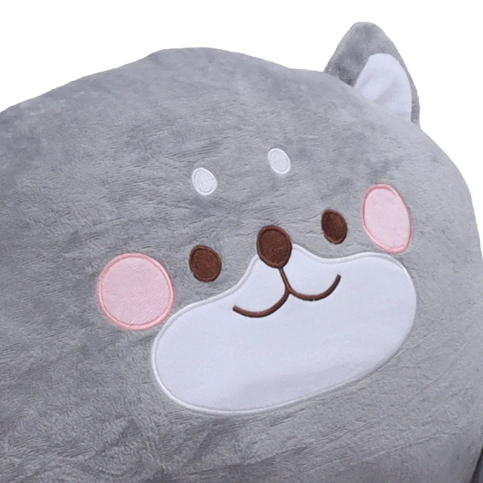 Cartoon Gray Dog Kids Sofa Foldable Toddler Chair - Soft Breathable Plush Armrest for Reading, Relaxing & Napping