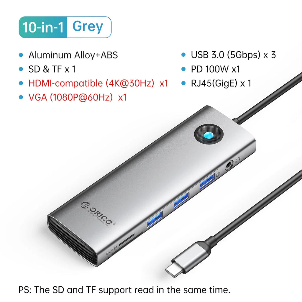 2.5-Inch SATA to USB3.0 Type-C HDD Enclosure — Tool-Free External Hard Drive Case (Up to 6TB, UASP)