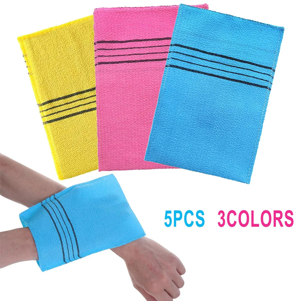 5-Pack Exfoliating Bath Washcloths — Soft Polyester-Cotton Body Scrub Cloths for Shower & Spa