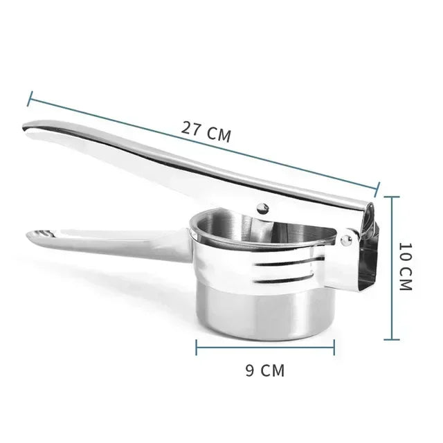 Stainless Steel Potato Ricer & Fruit Press - Handheld Masher for Mashed Potatoes, Purees & Juices